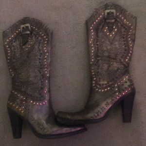 Spiritt bronze leather boot